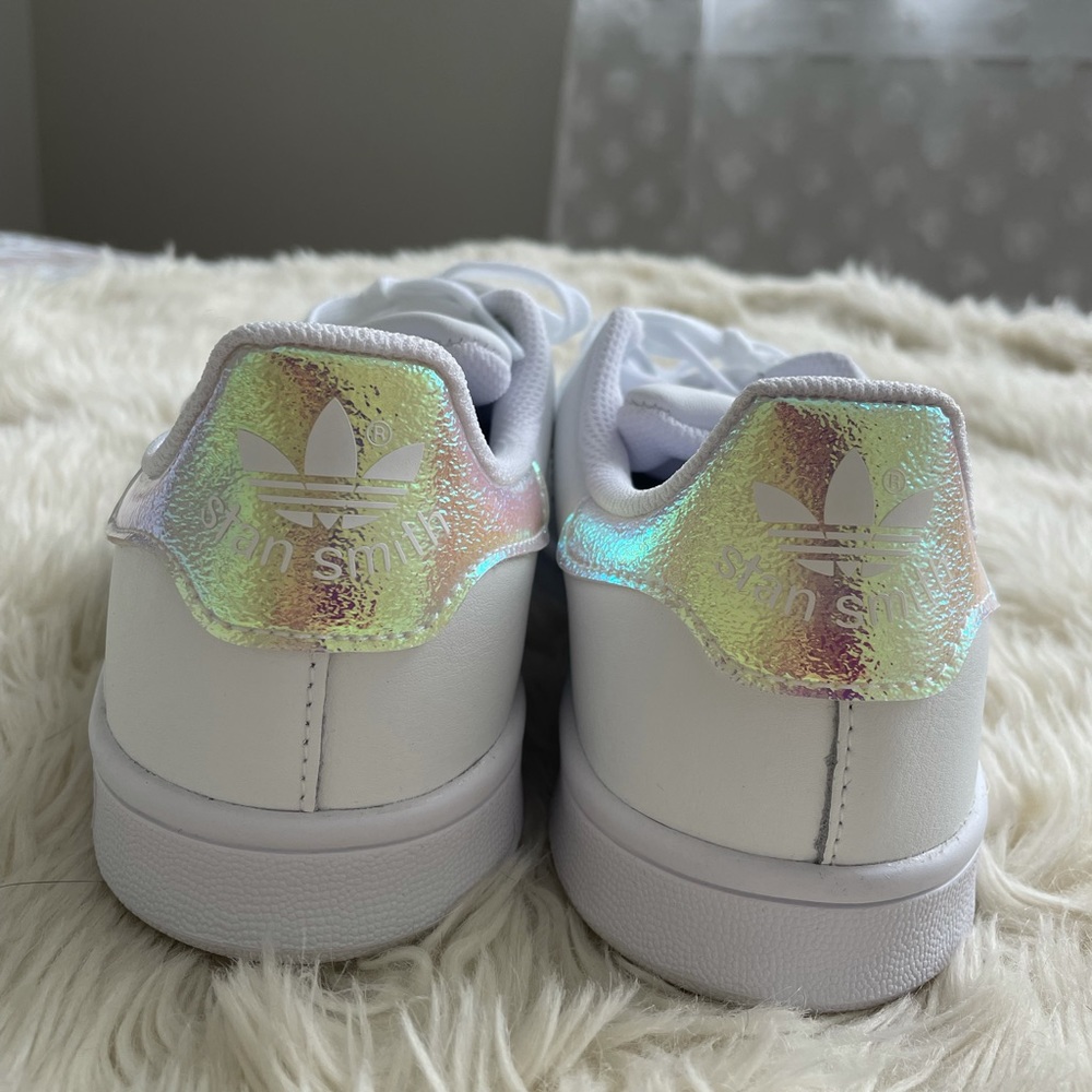 Brand new Adidas Stan Smith white holographic sneakers
